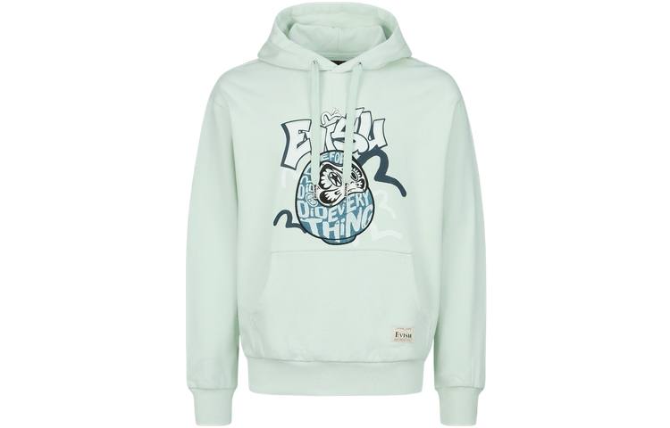 EVISU EVISU Sweatshirts Men's Mint Green Hooded Moderate Regular