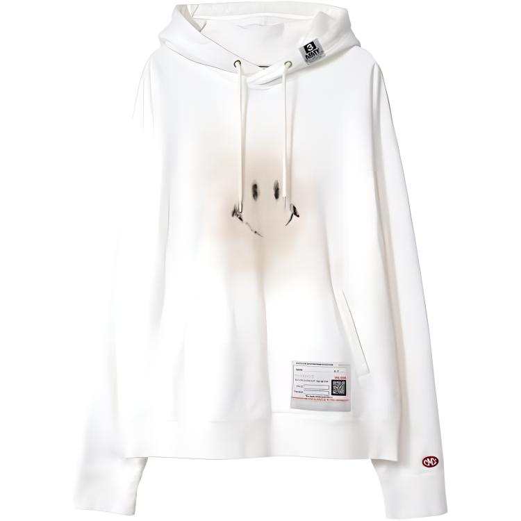Maison Mihara Yasuhiro Smiley Face Printed Drawstring Hoodie
