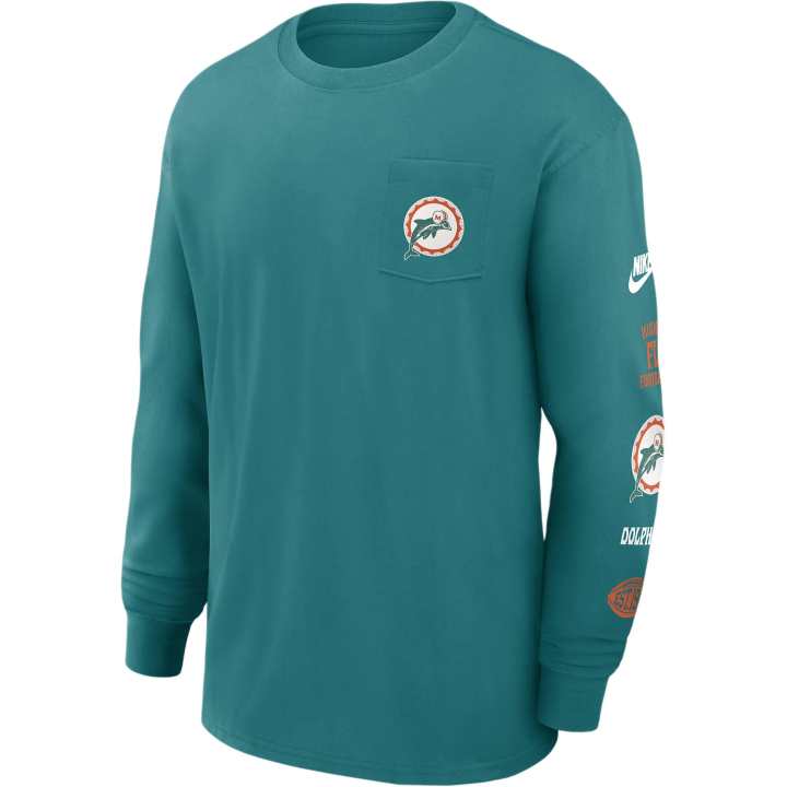 Nike Nike Miami Dolphins Rewind Max90 Pocket Men's Nike Nfl Long-Sleeve T-Shirt