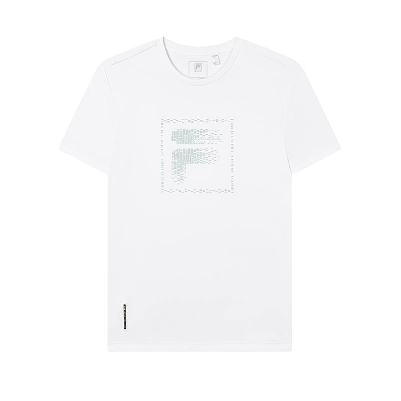 FILA T Shirts Men's Standard White Crew Neck Moderate Straight Fit