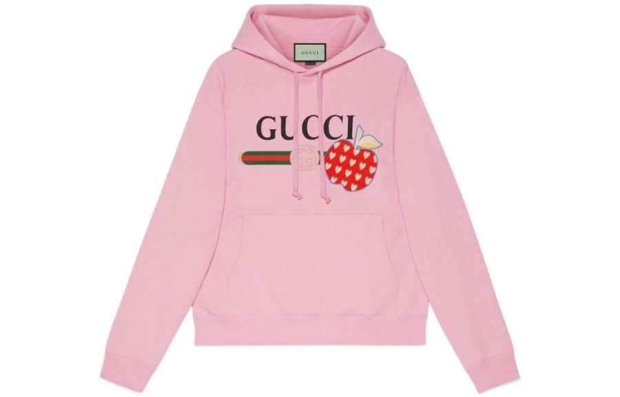 GUCCI Sweatshirts Men's Pink Hooded Moderate Regular