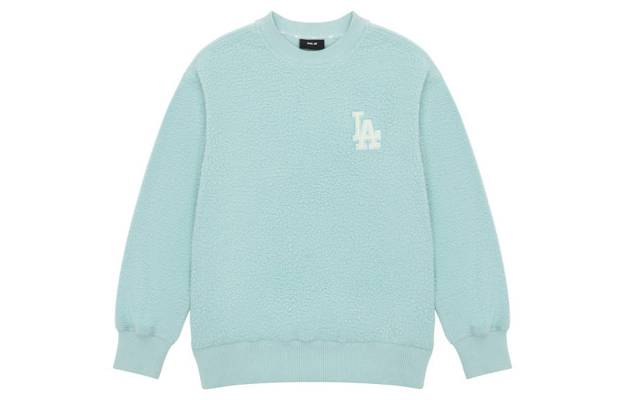 MLB MLB Los Angeles Dodgers Sweatshirts Unisex Light Blue Crew Neck Thickened Regular