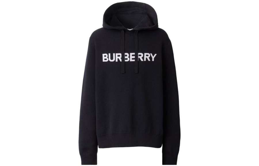 Burberry Logo intarsia Drawstring Hoodie