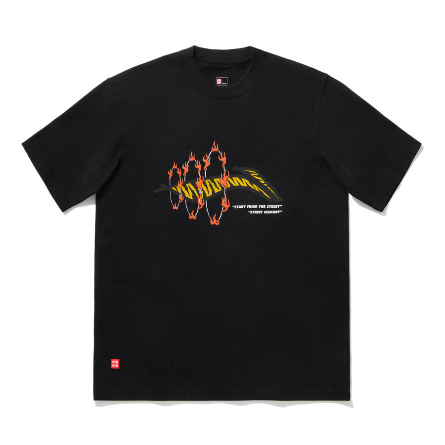 Li-Ning Li Ning T Shirts Unisex Black Crew Neck Moderate Straight Fit