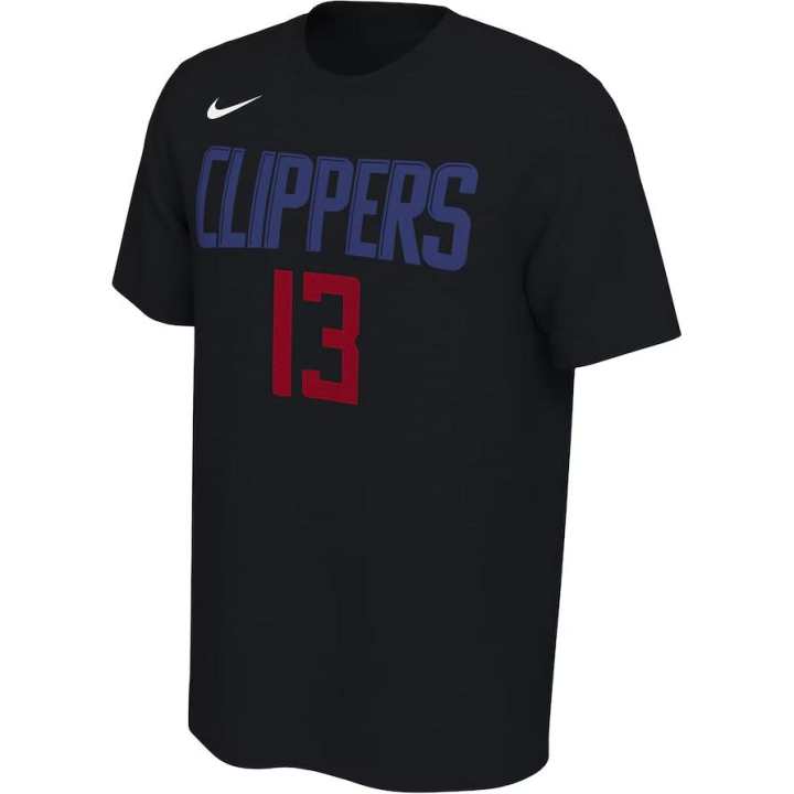 Nike Nike x NBA IconLA Clippers George Black Dark Player Name & Number T Shirt Men's Black
