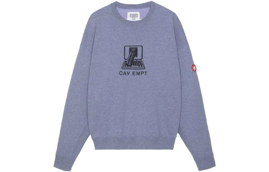 Cav Empt Cav Empt Sweatshirts Men's Gray Crew Neck Moderate Regular