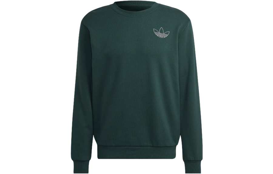 Adidas Originals Sweatshirts Men's Green Crew Neck Moderate Heavyweight