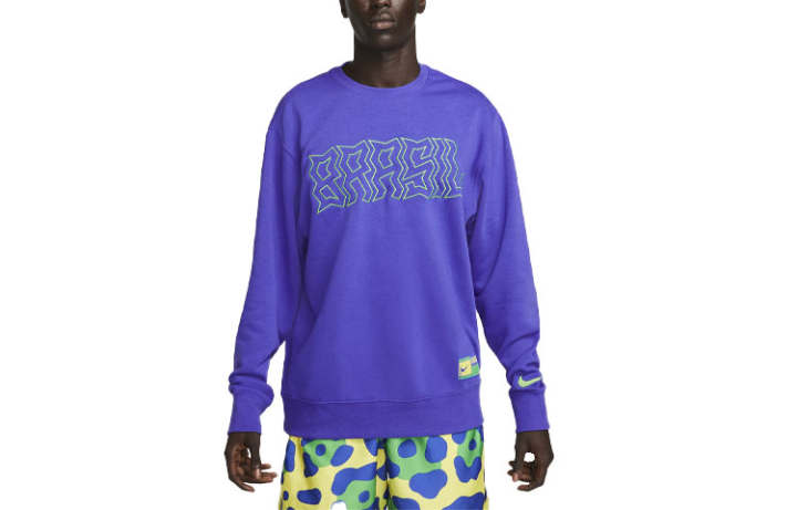 Nike Nike Sweatshirts Men's Purple Crew Neck Moderate Regular