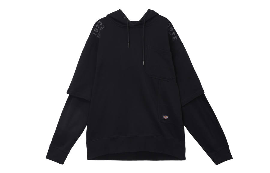 Dickies Sweatshirts Men's Black Hooded Moderate Mock Two Piece