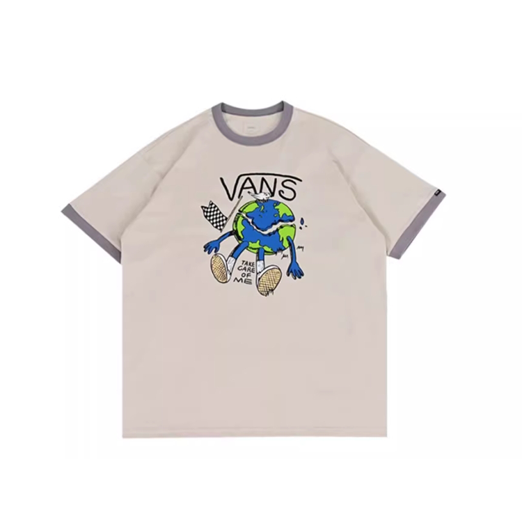 Vans Vans T Shirts Men's Ecru Crew Neck Moderate