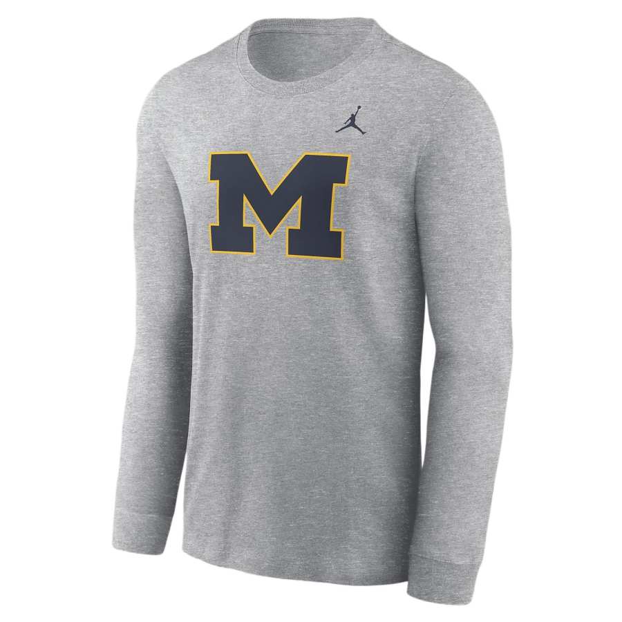 Jordan Jordan Michigan Wolverines Primary Logo Men's Jordan College Long Sleeve T Shirt