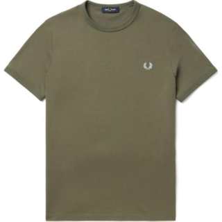 FRED PERRY Logo embroidered Cotton T shirt