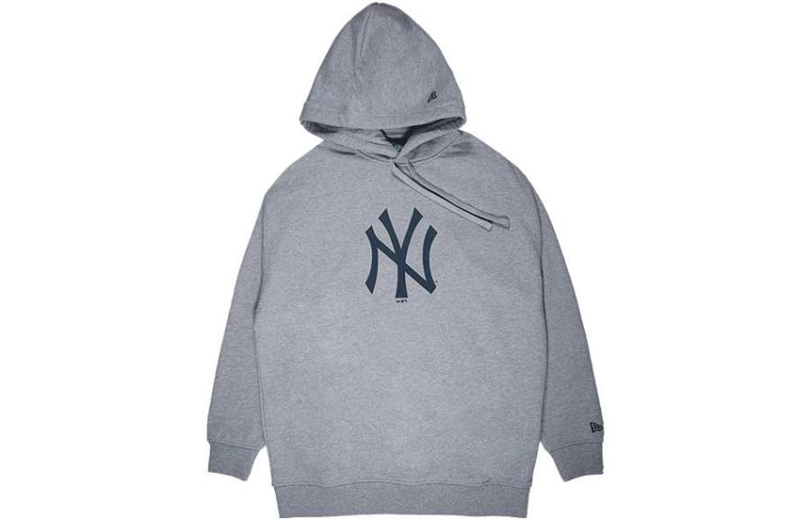 New Era Sweatshirts Unisex Gray Hooded Moderate Regular