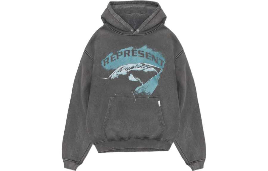 REPRESENT REPRESENT Sweatshirts Men's Gray Hooded Moderate Heavyweight