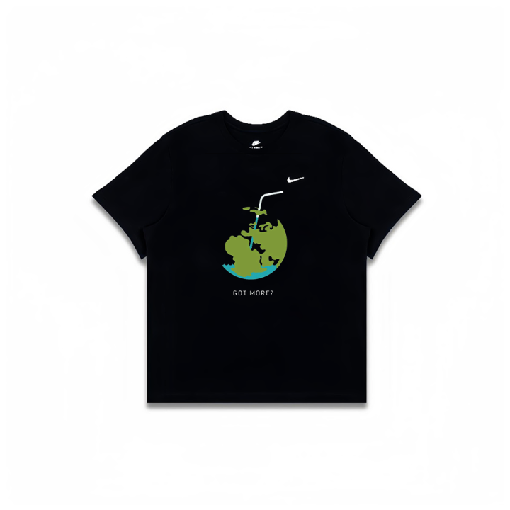 Nike Nike T Shirts Men's Black Crew Neck Moderate Straight Fit