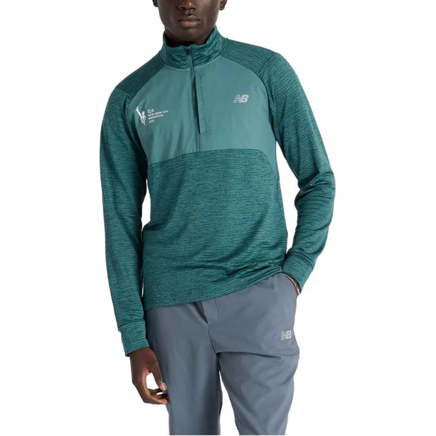 New Balance New Balance NYC Marathon AthleticsHeat Grid T Shirt Men's Spruce Green