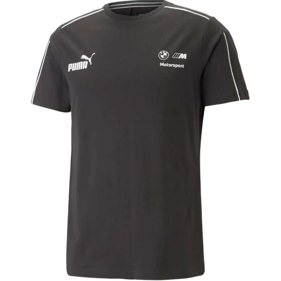 PUMA T Shirts Men's Black Crew Neck Moderate Straight Fit