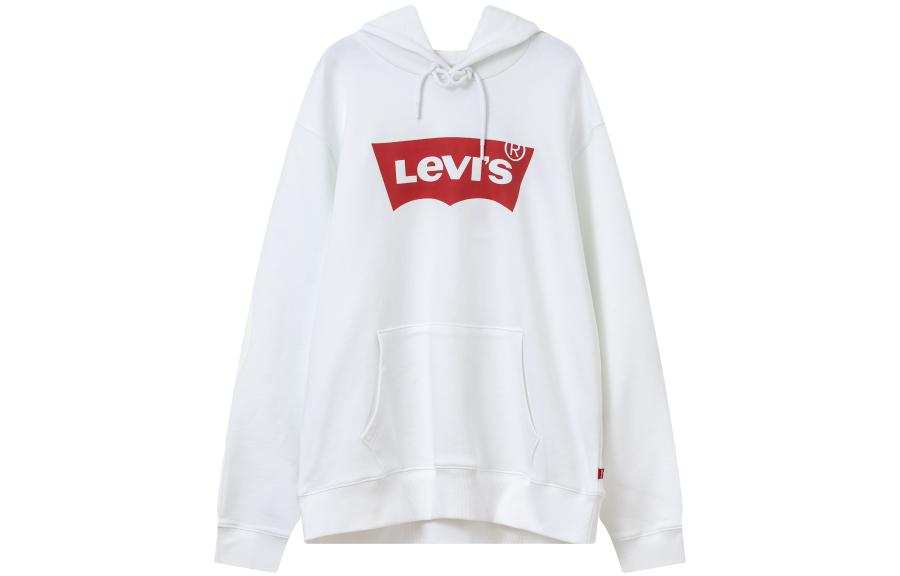 Levis Levis Sweatshirts Men's White Hooded Moderate Regular