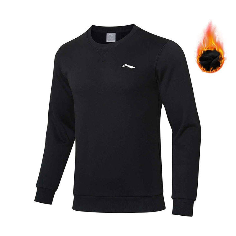 Li-Ning Li Ning Sweatshirts Men's Black Crew Neck Thickened Regular