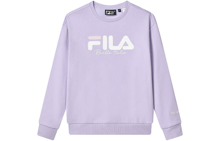 FILA Sweatshirts Unisex Light Xi Purple Crew Neck Thickened Regular