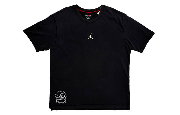 Jordan Jordan T Shirts Men's Black Crew Neck Moderate Straight Fit