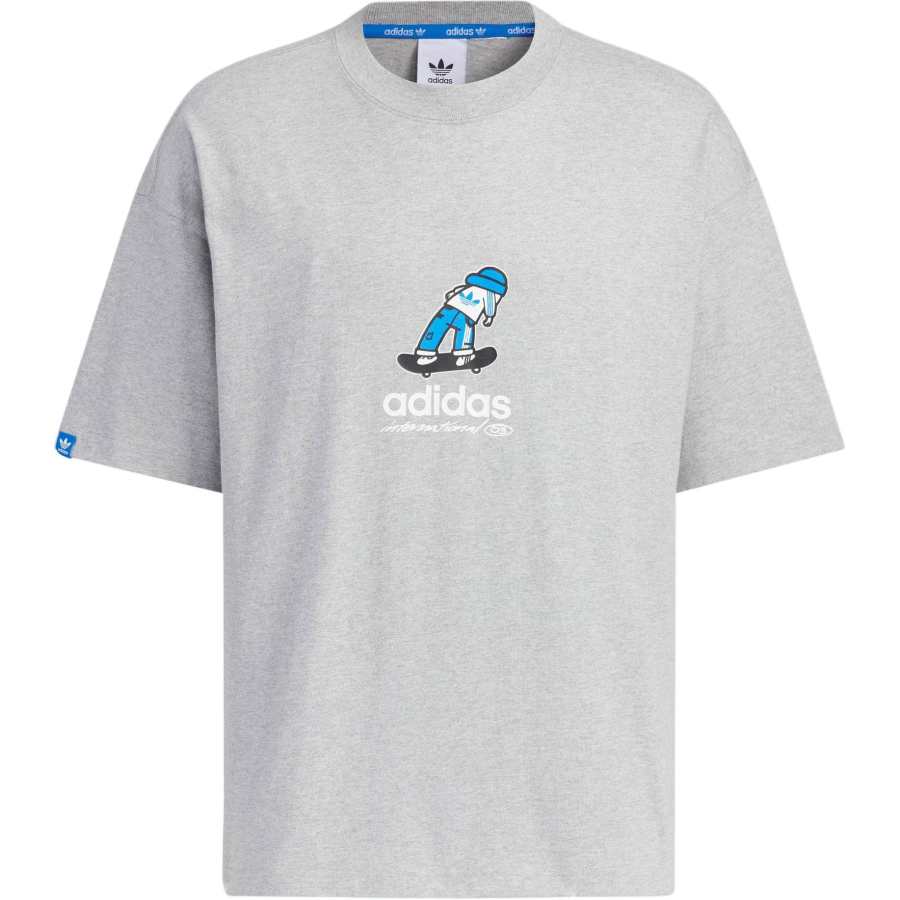 Adidas Originals CITY SKATE SHORT SLEEVE T Shirt Men's Medium Heather Gray