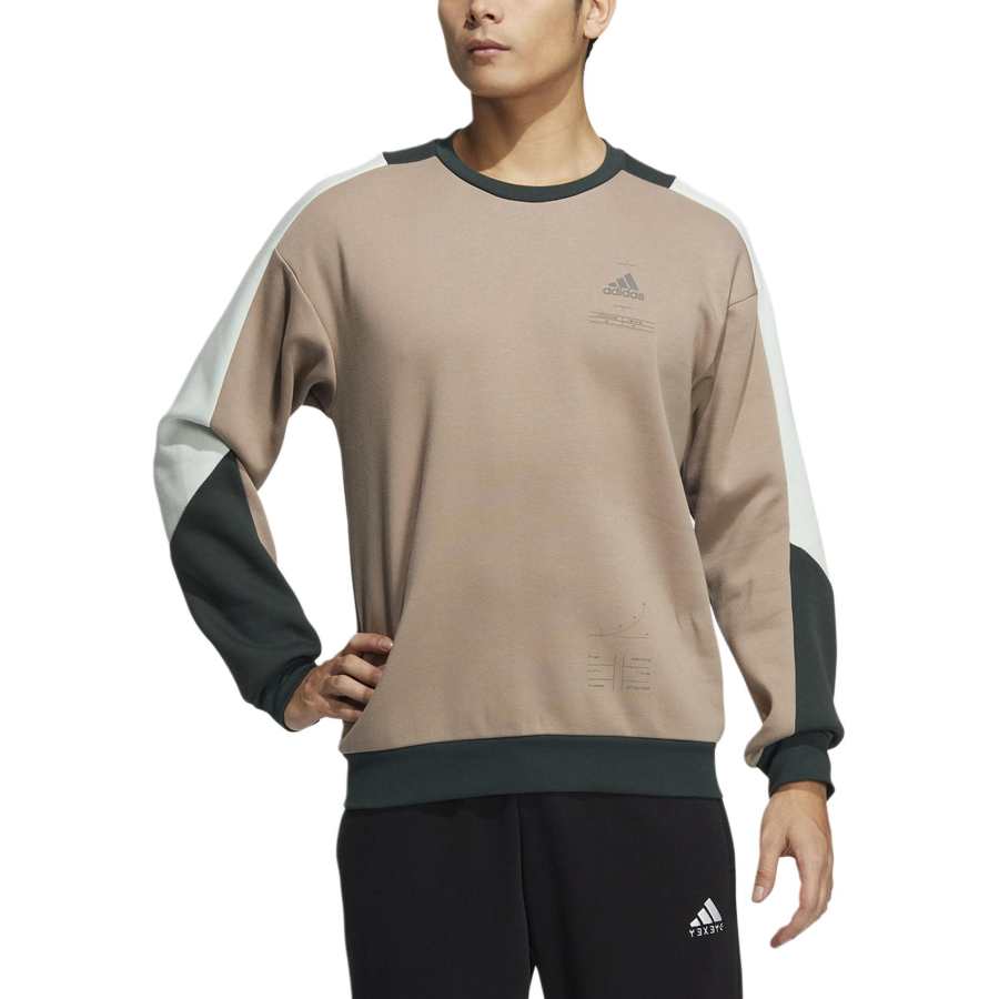 Adidas Adidas Sweatshirts Men's Khaki Crew Neck Moderate Regular