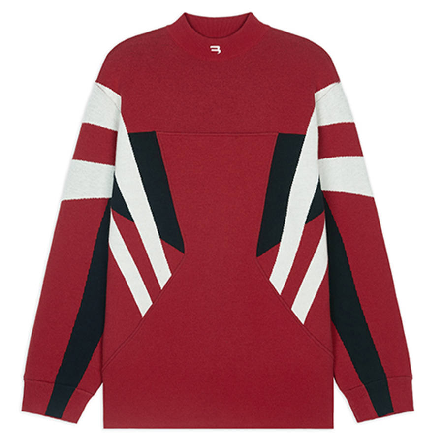 Balenciaga Sweatshirts Men's Red Crew Neck Moderate