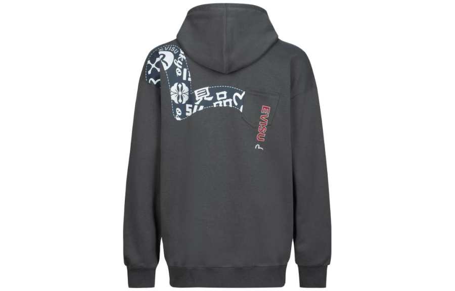 EVISU EVISU Sweatshirts Men's Gray Hooded Moderate Regular