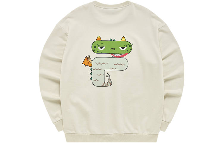 FILA FUSION Sweatshirts Unisex Lactose Color Crew Neck Moderate