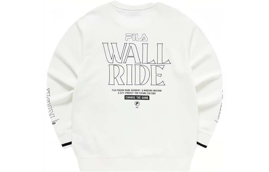 FILA FUSION Sweatshirts Men's Cloud White Crew Neck Moderate Regular
