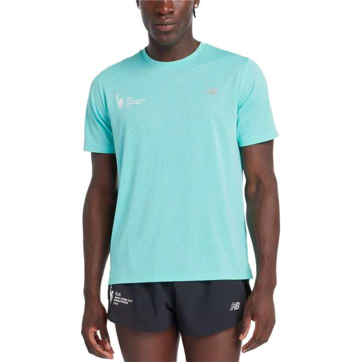 New Balance New Balance NYC Marathon Athletics T Shirt Men's Digital Jadeite