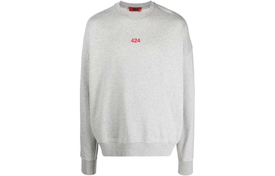 424 Sweatshirts Men's Gray Crew Neck Moderate Regular