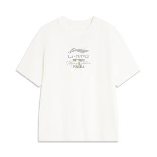 Li-Ning Li Ning Sports Life Collection T Shirts Men's Ivory Crew Neck Moderate