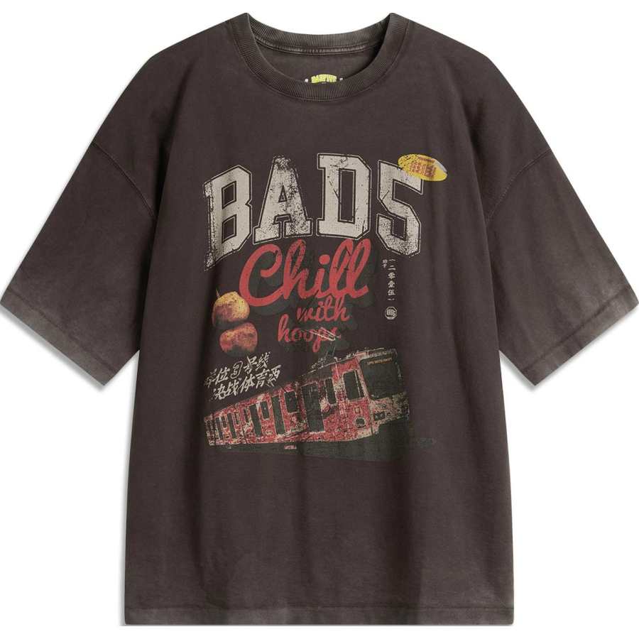 Li-Ning Li Ning Basketball Collection T Shirt Men's Dark Chocolate Umber