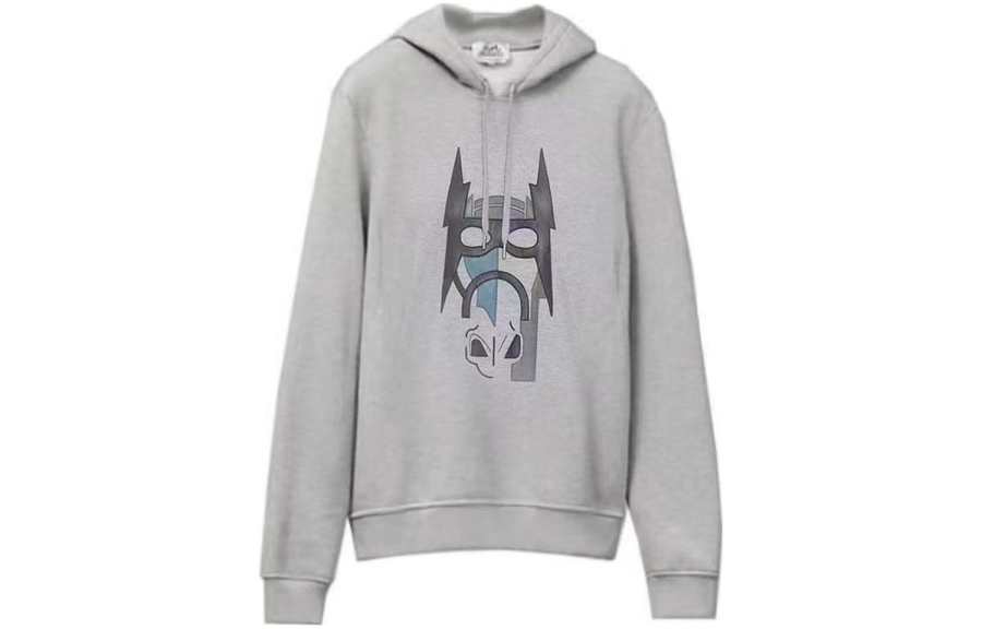 HERMES HERMES Sweatshirts Men's Gray Hooded Moderate Regular