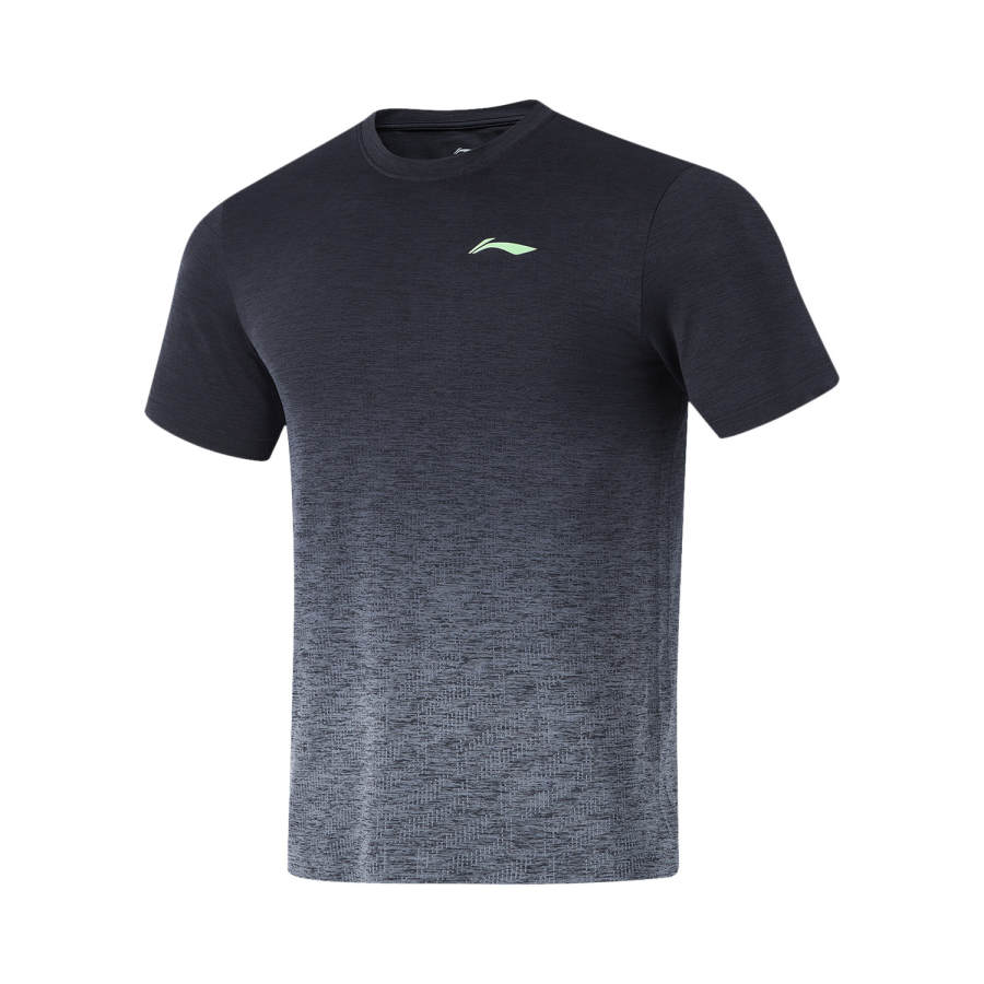 Li-Ning Li Ning Basketball Collection T Shirt Men's Black Waterdrop Gray Gradient