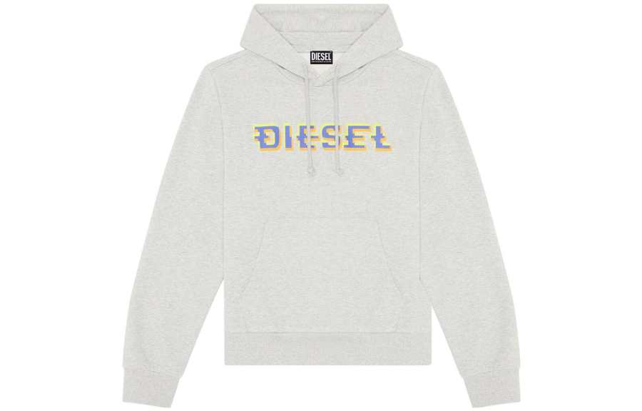 DIESEL Sweatshirts Men's Gray Hooded Moderate Regular