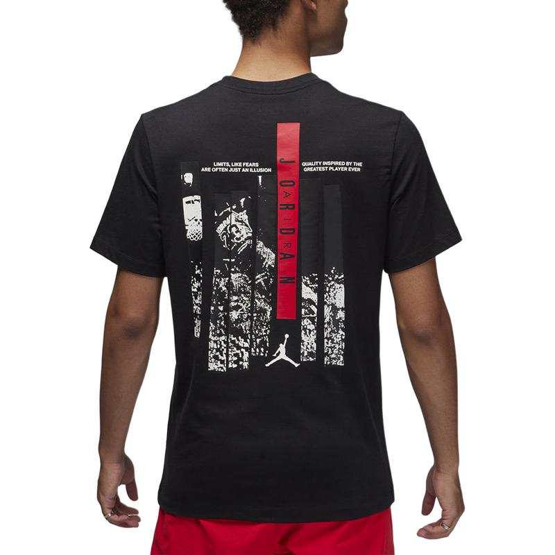Jordan Jordan BRAND T Shirts Men's Black Crew Neck Moderate Straight Fit
