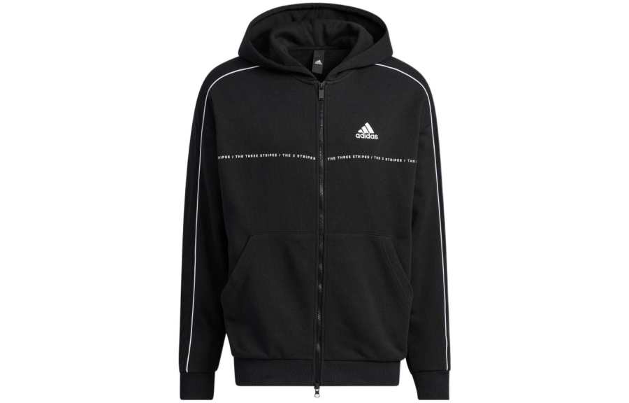 Adidas Adidas Sweatshirts Unisex Black Hooded Moderate Cardigan