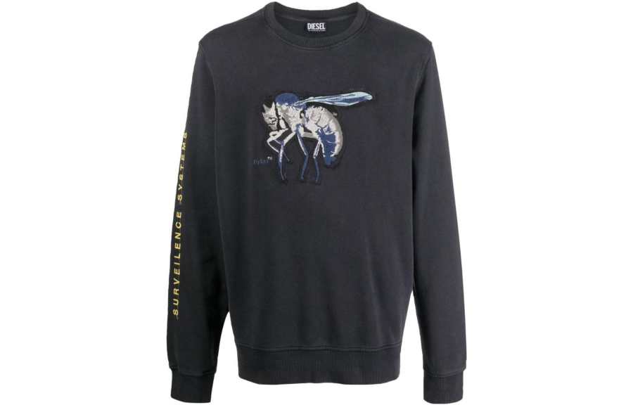DIESEL DIESEL Sweatshirts Men's Gray Crew Neck Moderate Regular