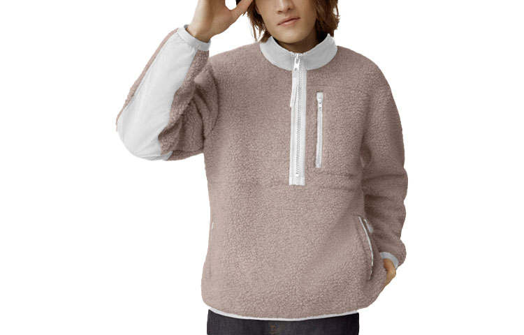 Canada Goose Sweatshirts Men's Heather Gray Tawny Stand Collar Moderate