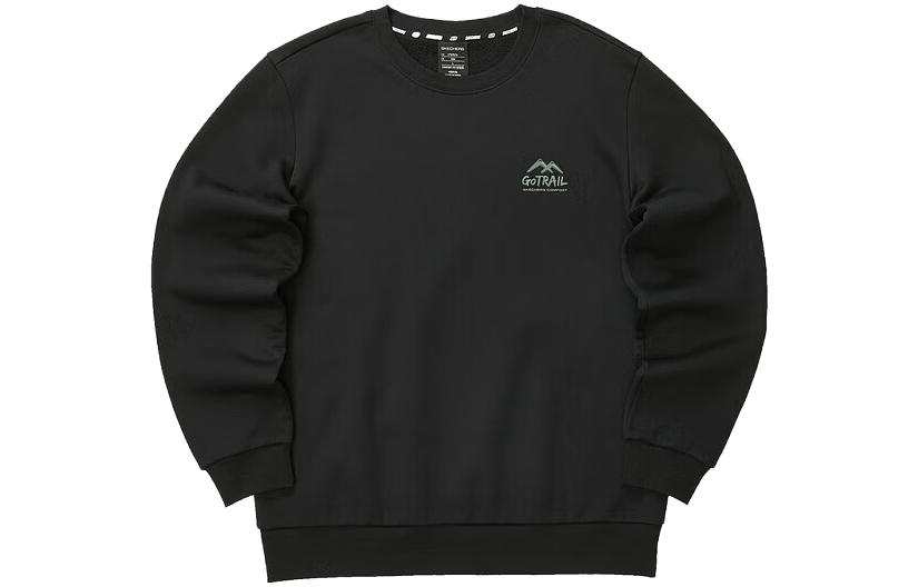 Skechers Sports Life Collection Sweatshirts Men's Carbon Black/0018 Crew Neck Thickened Regular