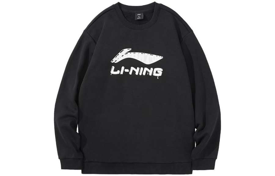 Li-Ning Li Ning Sports Life Collection Letter Logo Label Running Pullover Fleece Lined Thermal Sweatshirt Men's