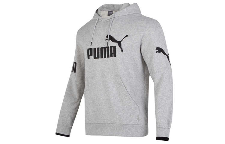 PUMA Sweatshirts Men's Gray Hooded Moderate Regular