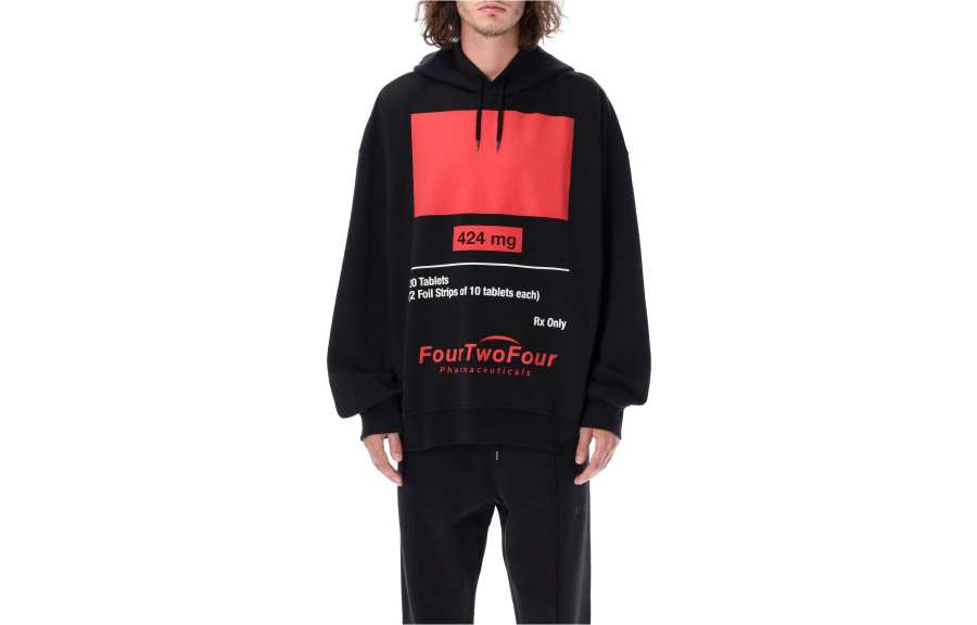 424 Logo print Pullover Hoodie