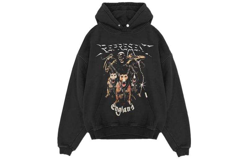 REPRESENT REPRESENT Sweatshirts Men's Black Hooded Moderate Regular