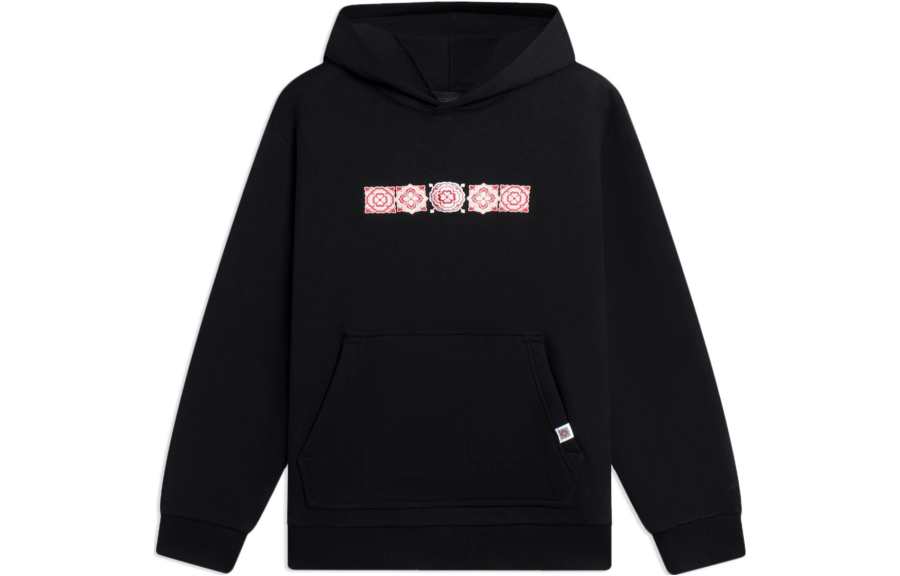 Li-Ning Li Ning Sports Trendy Collection Sweatshirts Unisex Black Hooded Moderate Mock Two Piece