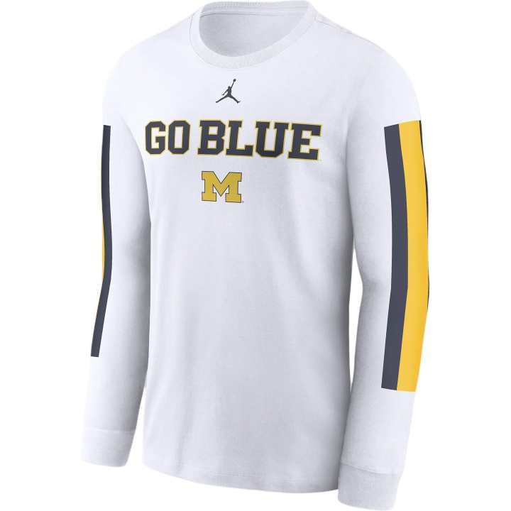Jordan Jordan Michigan Wolverines Local Spirit Slogan Men's Jordan College Long-Sleeve T-Shirt