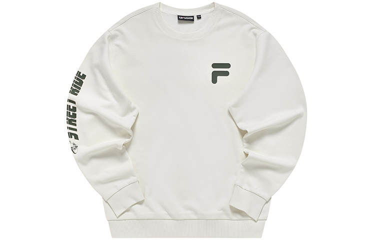 FILA FUSION Sweatshirts Men's White Crew Neck Moderate Regular